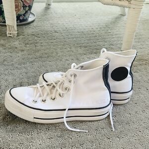 Converse White and Black High-Top Sneakers